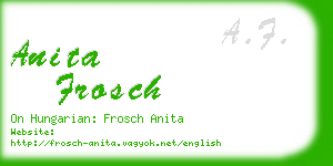 anita frosch business card
